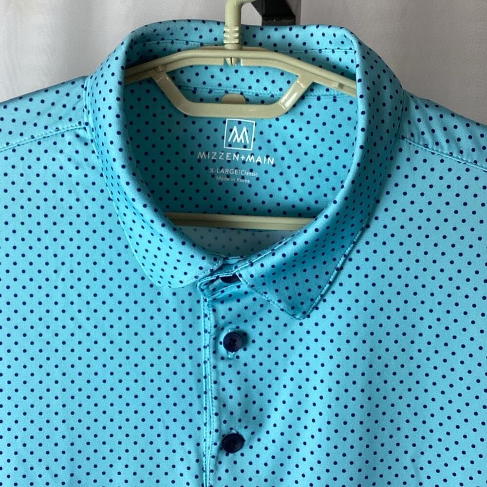 Mizzen+Main Short Sleeve Golf Polo Shirt Men’s XL Classic Fit Blue